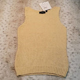 Theory Merletto Fitted Sleeveless Knit Shell Tanktop Pumpkin Seed New With Tags