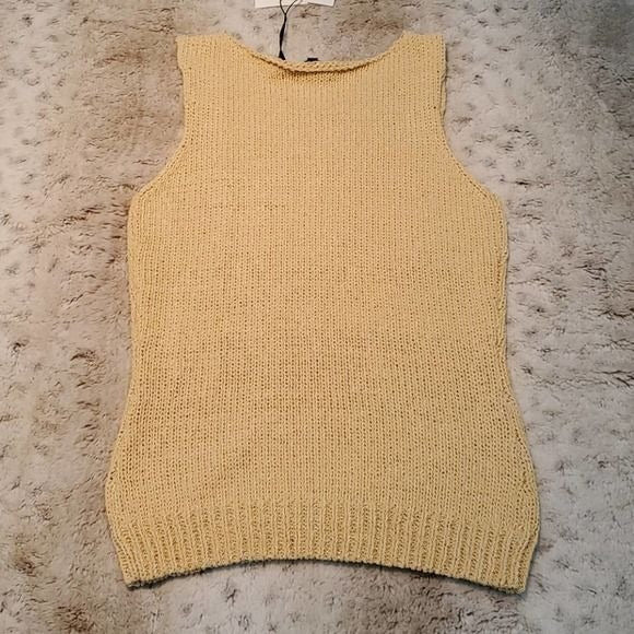 Theory Merletto Fitted Sleeveless Knit Shell Tanktop Pumpkin Seed New With Tags
