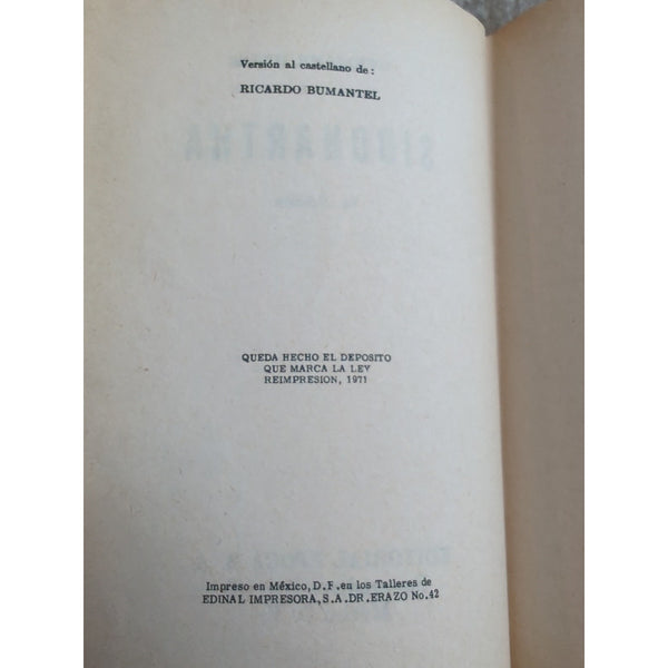 Siddhartha Hermann Hesse Spanish Edition 1971 First Edition HC DJ Vtg Epoca S.A.