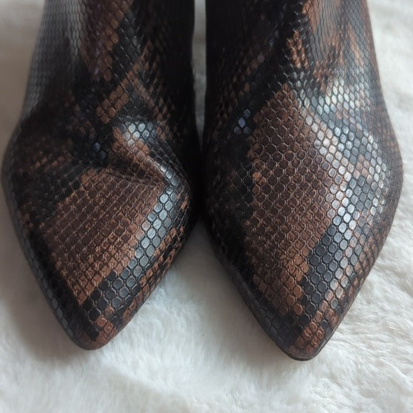 Steve Madden Missie Style Snake Print Heeled Ankle Boots Size 8.5 PU Upper