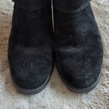 UGG Gisselle Black Leather Shearling Zip Ankle Boots Womens Size 7 M Winter