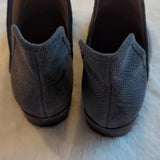 Lucky Brand Women's Size 7 M Bashina 2 Snakeskin Print Gray Leather Ankle Boots