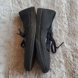 Vans Black Canvas Knit Tie Low Top Fashion Sneakers Flats Shoes Size 7.5