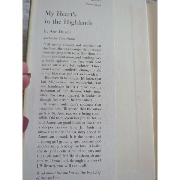 My Hearts In The Highlands Ann Durell DJ HC Vtg 1958 Doubleday First Edition