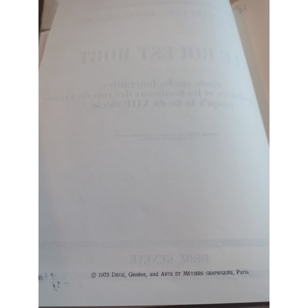 Le Roi Est Mort Alain Erlande Brandenburg DROZ HC Vtg 1975 D'Archeologie