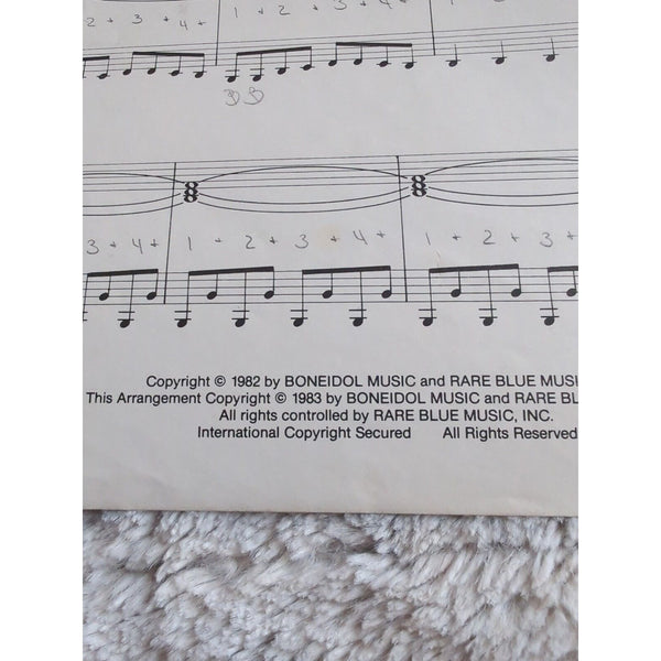 White Wedding Part 1 Words And Music  BILLY IDOL CHRYSALIS SHEET MUSIC BOOK 1982