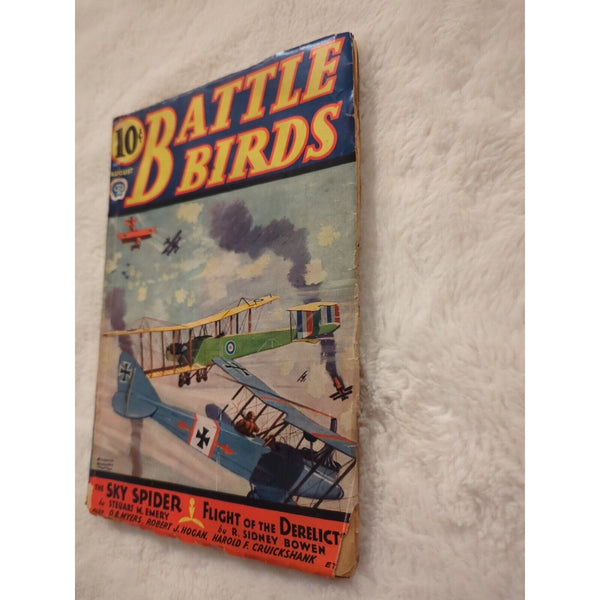 Battle Birds 1933 August #9 Pulp Softcover Vintage Sky Spider Flight Derelicts