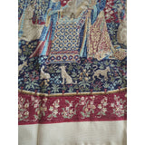 The Touch The Lady At The Unicorn Tapestry Wall Hanging Stitching 24x17.5 Vtg