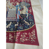 The Touch The Lady At The Unicorn Tapestry Wall Hanging Stitching 24x17.5 Vtg