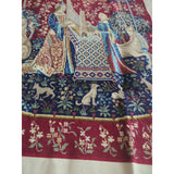 The Touch The Lady At The Unicorn Tapestry Wall Hanging Stitching 24x17.5 Vtg