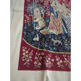 The Touch The Lady At The Unicorn Tapestry Wall Hanging Stitching 24x17.5 Vtg