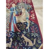 The Touch The Lady At The Unicorn Tapestry Wall Hanging Stitching 24x17.5 Vtg