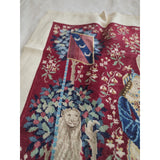 The Touch The Lady At The Unicorn Tapestry Wall Hanging Stitching 24x17.5 Vtg