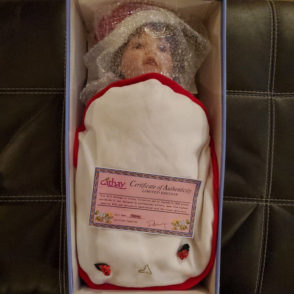 Cathay Collection Vintage Gabriela Porcelain Baby Doll 1 of 5000 Christmas Theme