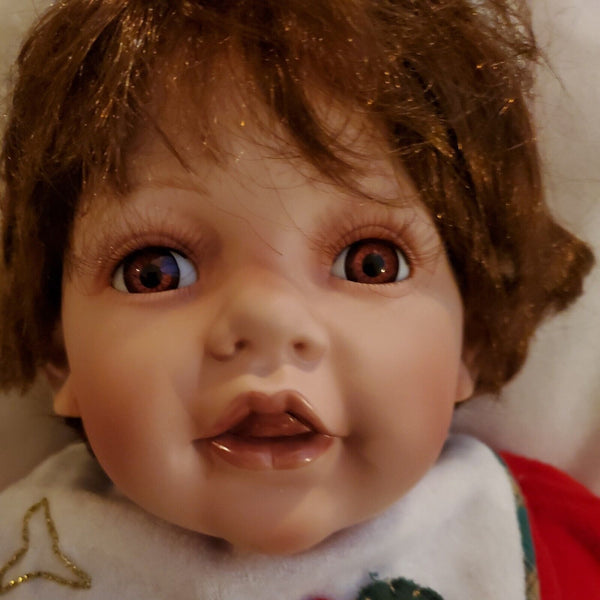 Cathay Collection Vintage Gabriela Porcelain Baby Doll 1 of 5000 Christmas Theme
