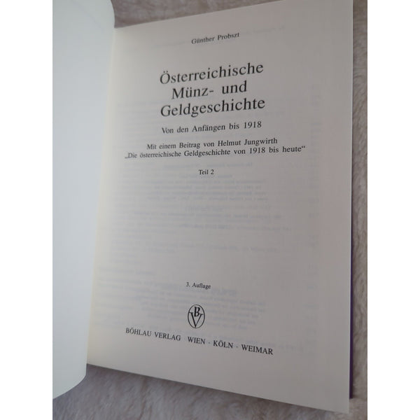 Osterreichische Munz-und Geldgeschichte Austrian Numismatics HC 2 Vols 1994 Vtg