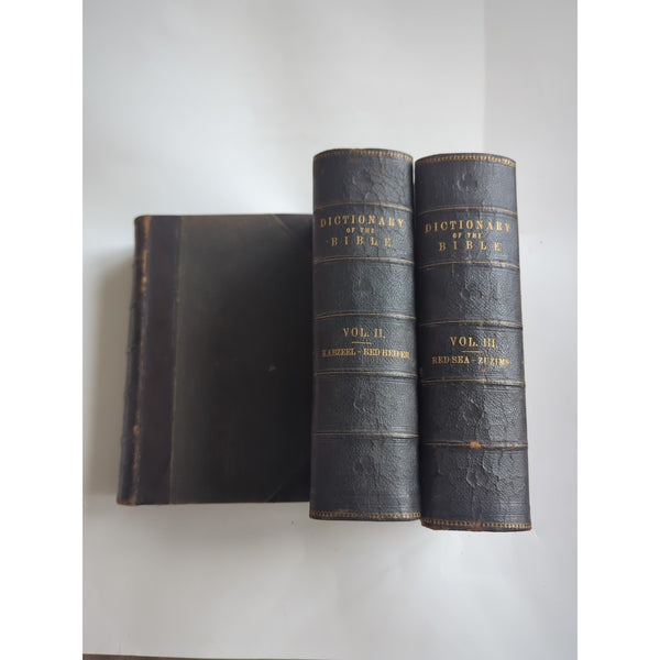 Dictionary of The Bible by Smith 1863 Leather 3 Volumes Geography Antiquities HC
