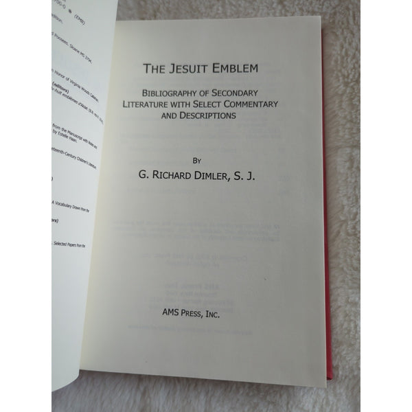 G Richard Dimler Jesuit Emblem Bibliography of Secondary Literature 1st 2005 HC