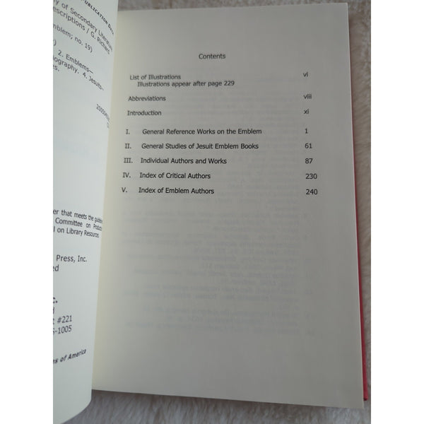 G Richard Dimler Jesuit Emblem Bibliography of Secondary Literature 1st 2005 HC
