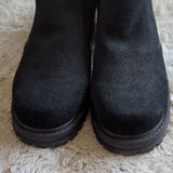 EARTH ORIGINS FRANKIE Black Suede Leather Zip Platform Chunky Booties Size 6