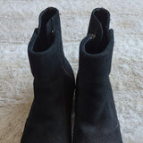 EARTH ORIGINS FRANKIE Black Suede Leather Zip Platform Chunky Booties Size 6