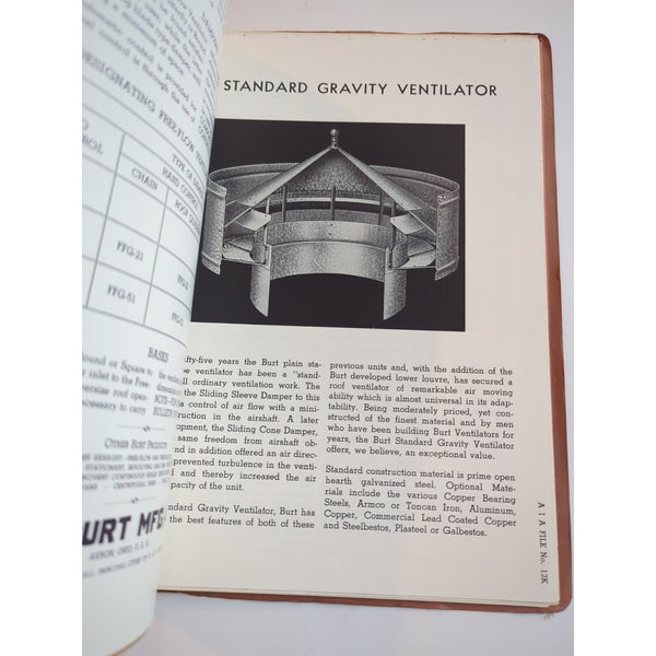 Akron OH  Burt Manufacturing Co Burt Handbook Of Ventilation Data Many Pieces SC