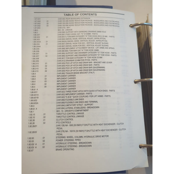 New Holland TN60A TN70A Tractors Service Parts Catalog Complete Binder