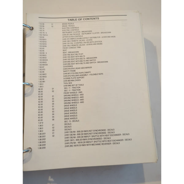 New Holland TN60A TN70A Tractors Service Parts Catalog Complete Binder