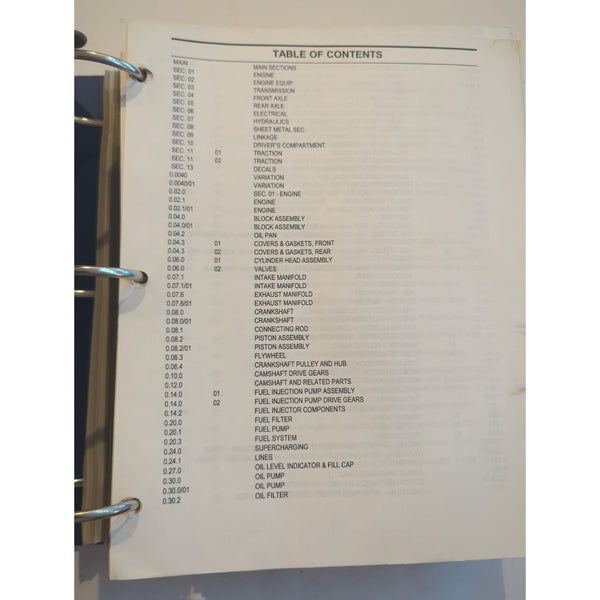 New Holland TN60A TN70A Tractors Service Parts Catalog Complete Binder