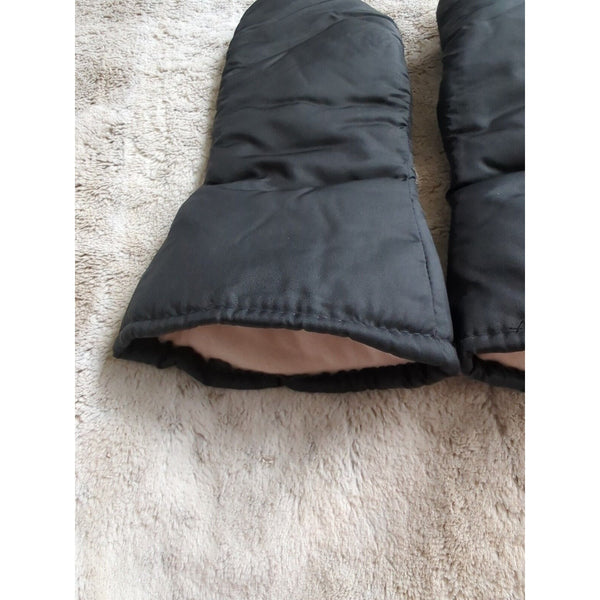 Vintage Black Alaska Wear Leather Mittens Size L Cowhide Soft Durable Usa Made