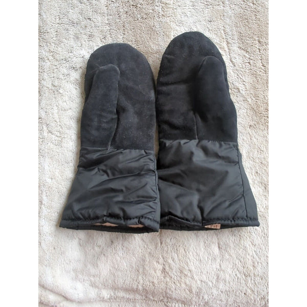 Vintage Black Alaska Wear Leather Mittens Size L Cowhide Soft Durable Usa Made
