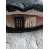 Vintage Black Alaska Wear Leather Mittens Size L Cowhide Soft Durable Usa Made