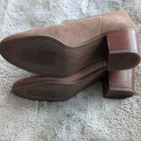 Franco Sarto Brown Suede Buckle Detailing Heeled Ankle Booties Size 8.5