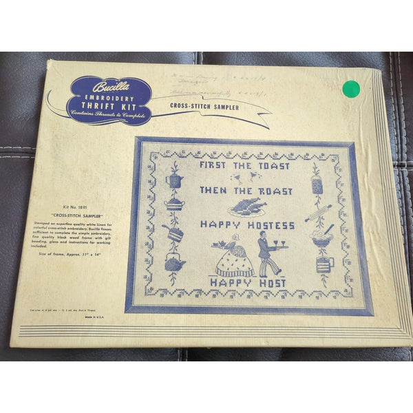 Rare VTG 1960s “Cross Stitch Sampler” Bucilla Creative Needlecraft Kit #1891