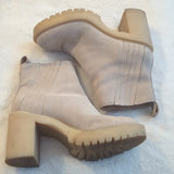 Dolce Vita Celia Tan Chunky Crepe Sole Platform Ankle Boots Women's Size 7.5