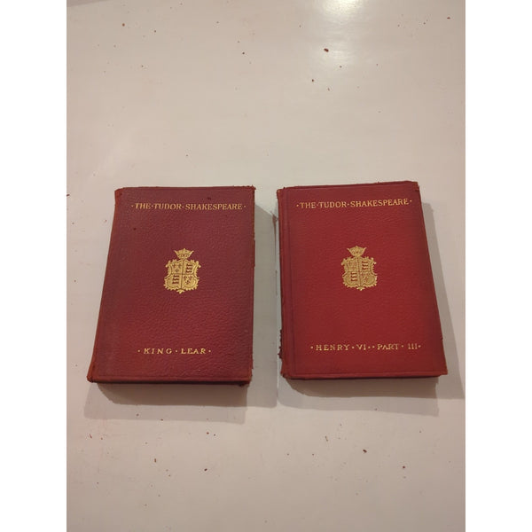 THE TUDOR SHAKESPEARE Collection Rough Cond Red Leather Macmillan 34 Vols Vtg