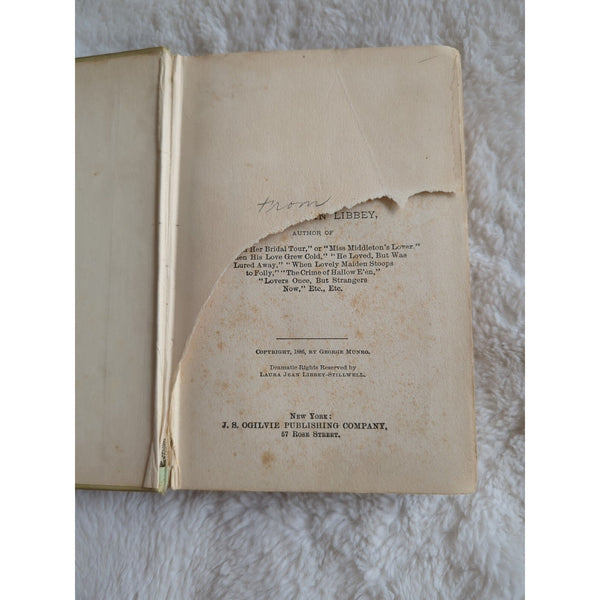 Little Rosebud's Lovers By Laura Jean Libbey 1886 Hardcover Antique Book Vtg