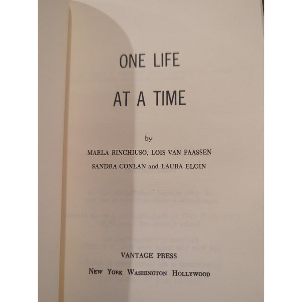 One Life At A Time Rinchiuso Paassen Conlan Elgin HC DJ 1972 Signed 1st Edition