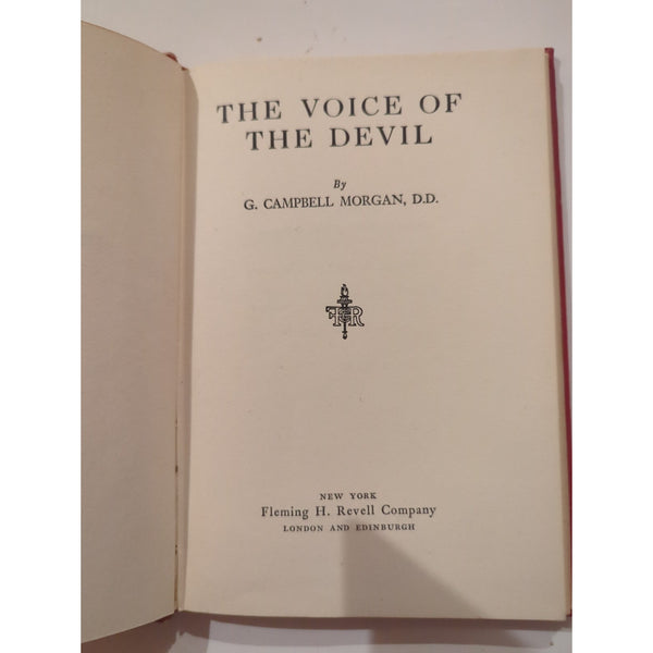 THE VOICE OF THE DEVIL By G. Campbell Morgan HC Vtg Fleming H Revell Company