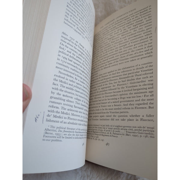 RUBINSTEIN, NICOLAI Florentine studies politics and society in Renaissance HC DJ