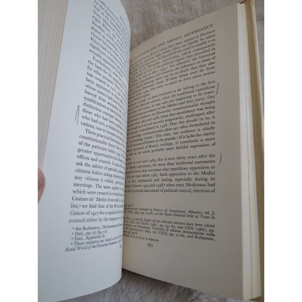 RUBINSTEIN, NICOLAI Florentine studies politics and society in Renaissance HC DJ