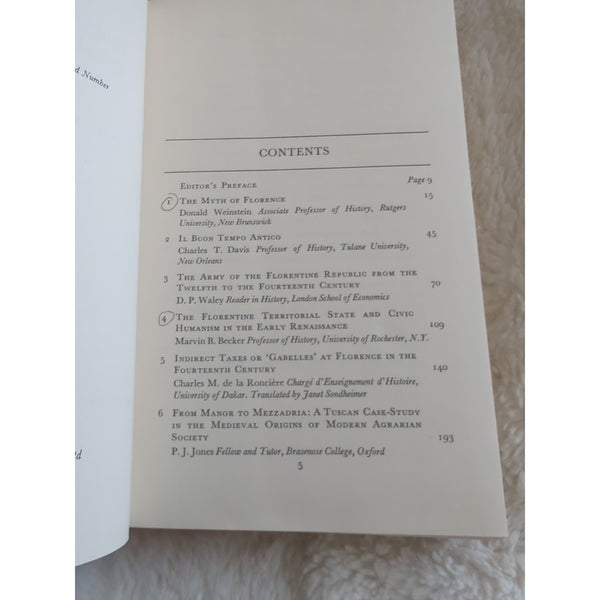 RUBINSTEIN, NICOLAI Florentine studies politics and society in Renaissance HC DJ