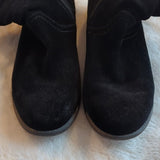 Earth Avani Butternut Size 11 Women's Black Suede Zip Ankle Boots Buckle Accent