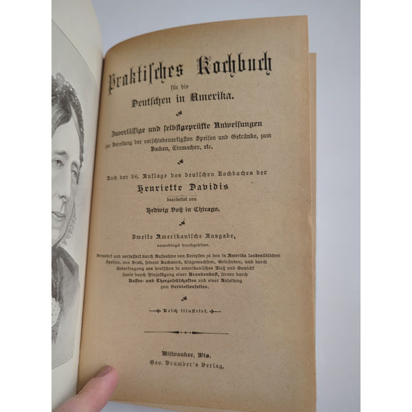 1879 German Cookbook Koch Buch fur die Deutschen in Amerika by Henriette Davidis