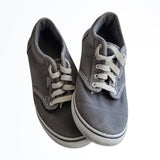 Vans Grey Canvas Knit Tie Low Top Fashion Sneakers Flats Shoes Size 6.5