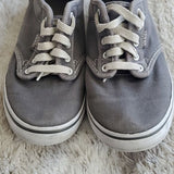 Vans Grey Canvas Knit Tie Low Top Fashion Sneakers Flats Shoes Size 6.5