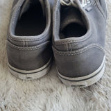 Vans Grey Canvas Knit Tie Low Top Fashion Sneakers Flats Shoes Size 6.5