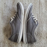 Vans Grey Canvas Knit Tie Low Top Fashion Sneakers Flats Shoes Size 6.5