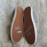 Vans Grey Canvas Knit Tie Low Top Fashion Sneakers Flats Shoes Size 6.5