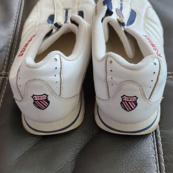 Vintage K-Swiss K Swiss Men's White Leather Slipon Low Top Sneakers Size 13 Rare